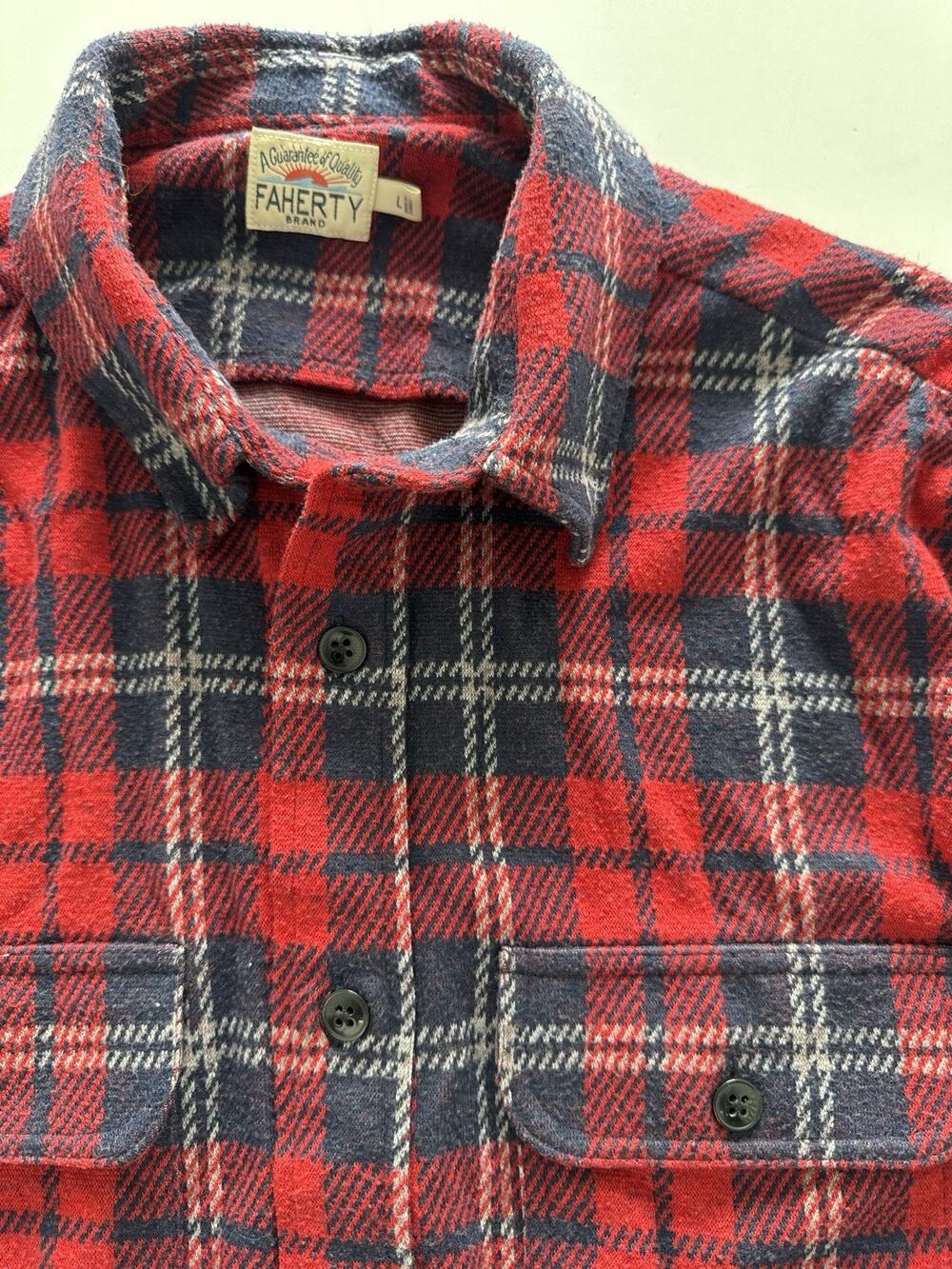 Faherty Legend Sweater Shirt Plaid Men’s Large